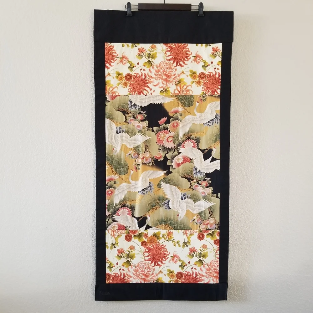 Vintage Handmade Crane Asian Theme Wall Art